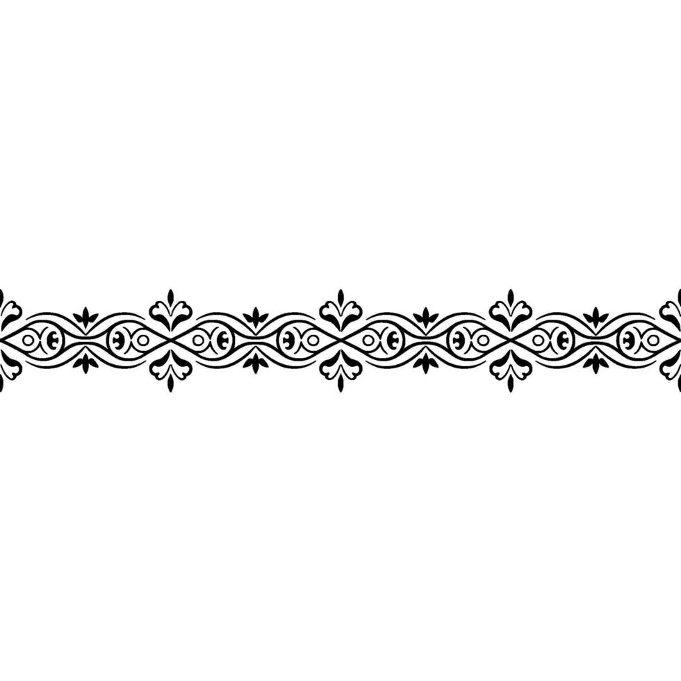 Elegant Floral Border Black Scrollwork on Cream Backdrop vector
