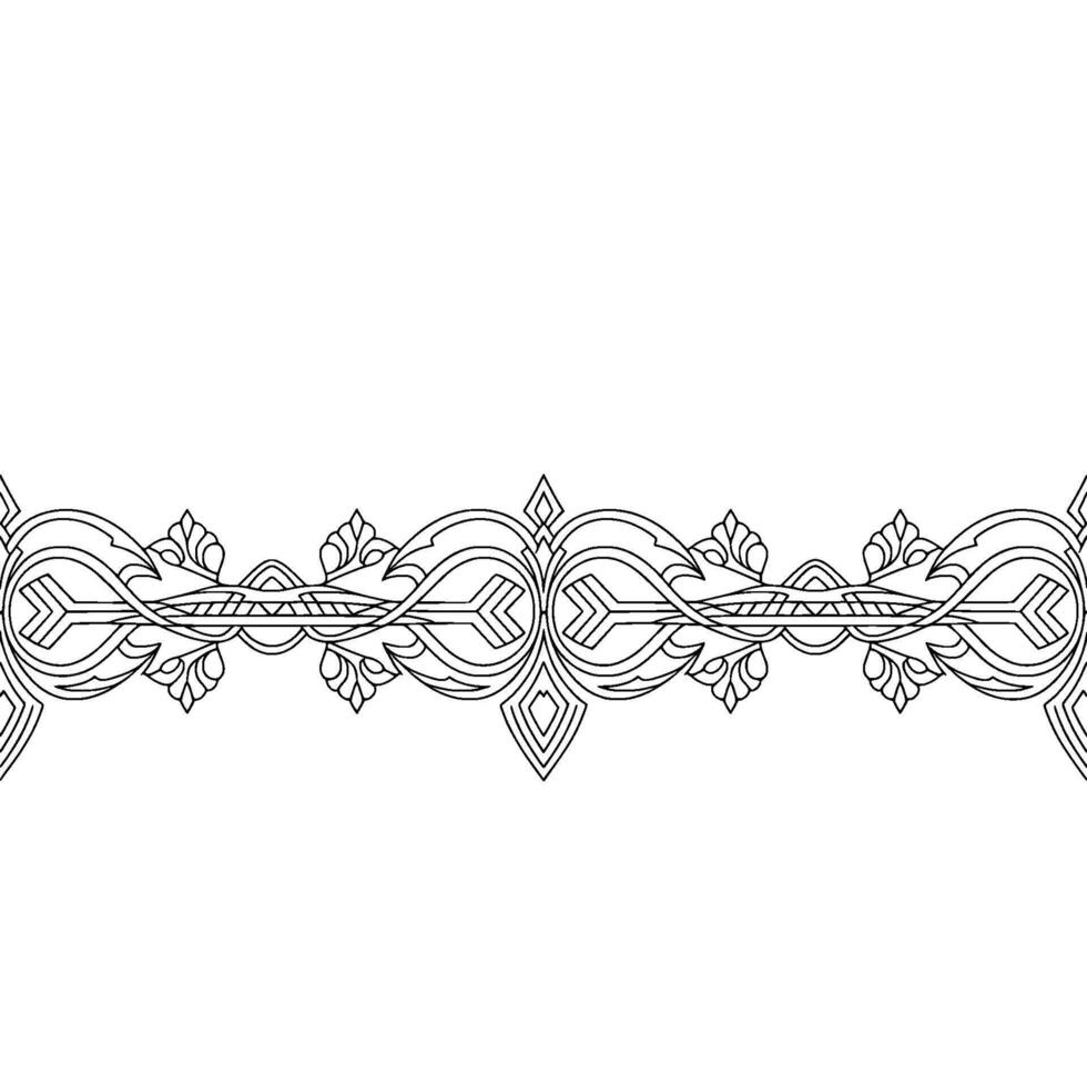 Elegant Ornamental Border Pattern Geometric Line Art vector