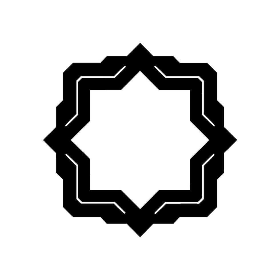 Geometric Starburst Frame in Grayscale Modern Element vector