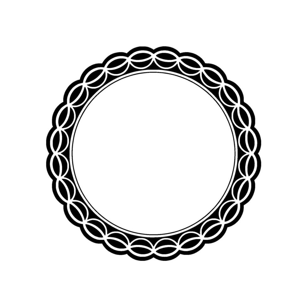 Elegant Black and White Circular Frame With Ray Burst vector