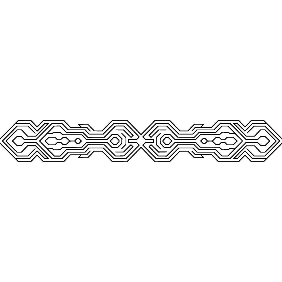 Geometric Circuitry Border on White Background, Technology Concept vector