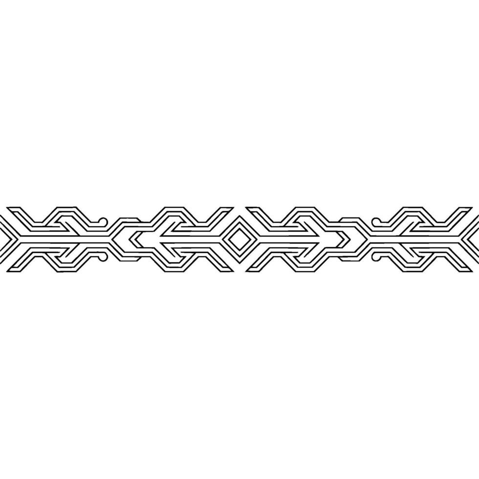 Minimalist Abstract Border , Black Lines on White, Elegant Decoration vector