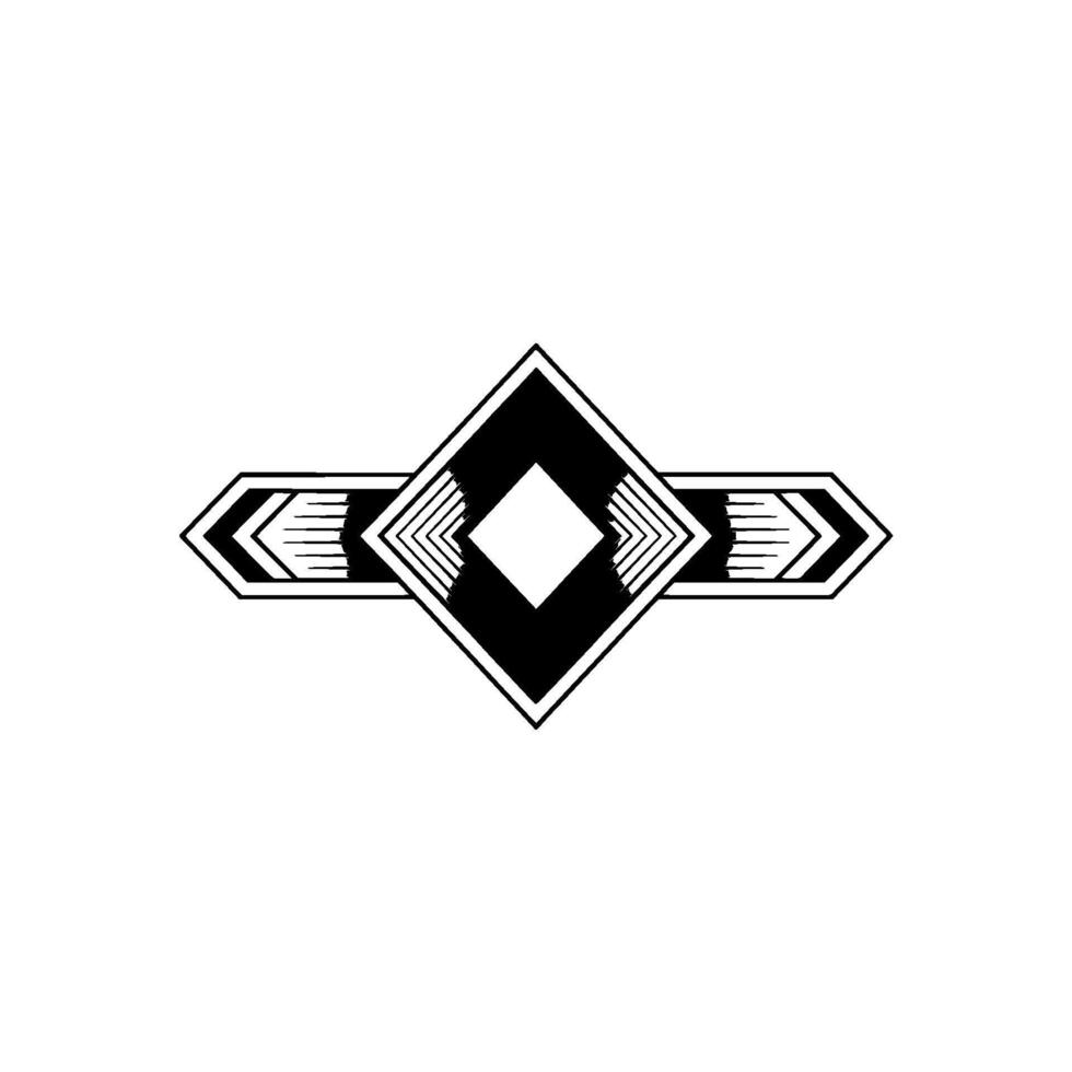 Geometric Art Deco With Black Diamond and Arrows vector