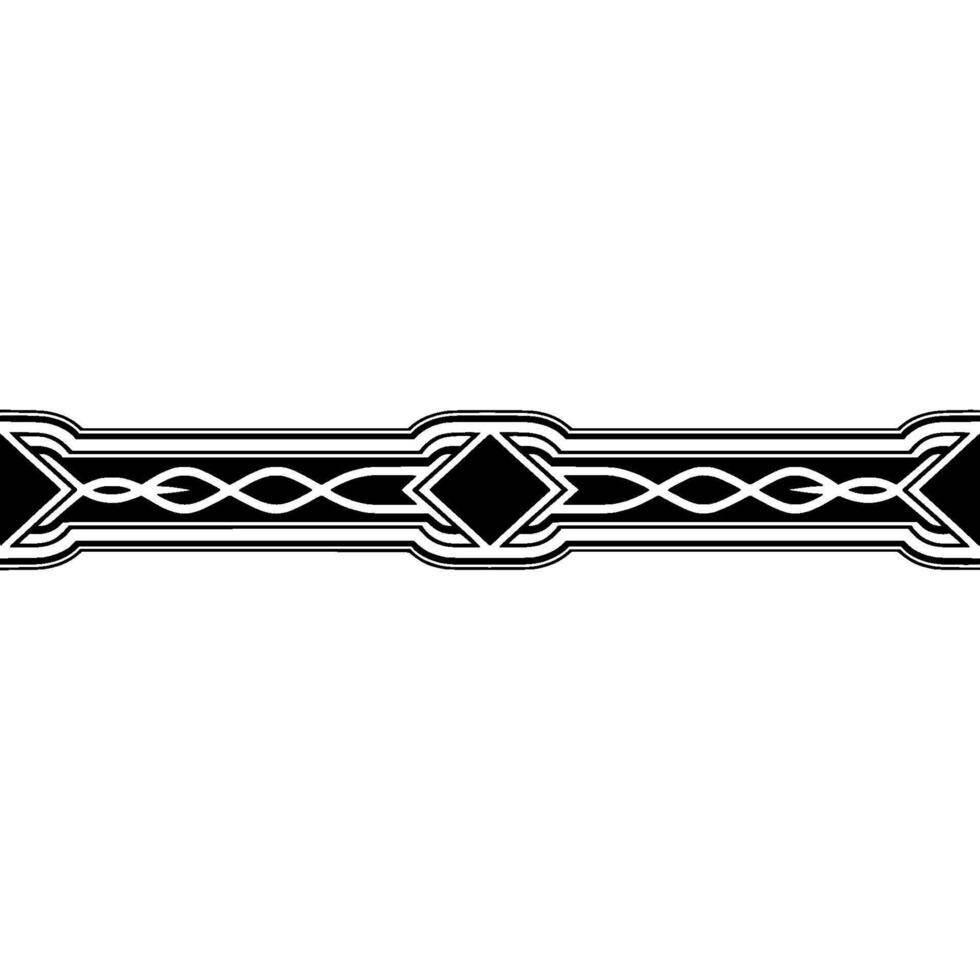 Elegant Black White Geometric Border , Abstract Ornament vector
