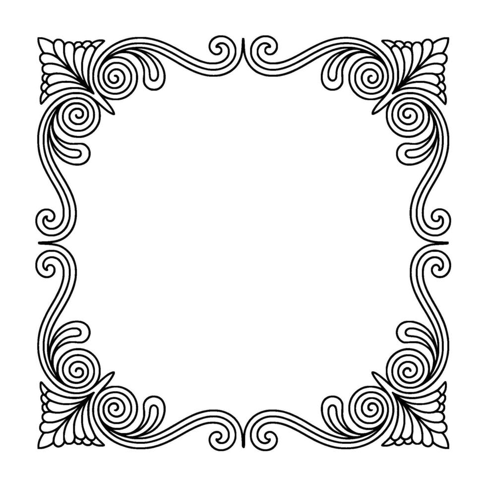 Elegant Black and White Ornamental Frame With Shadow vector