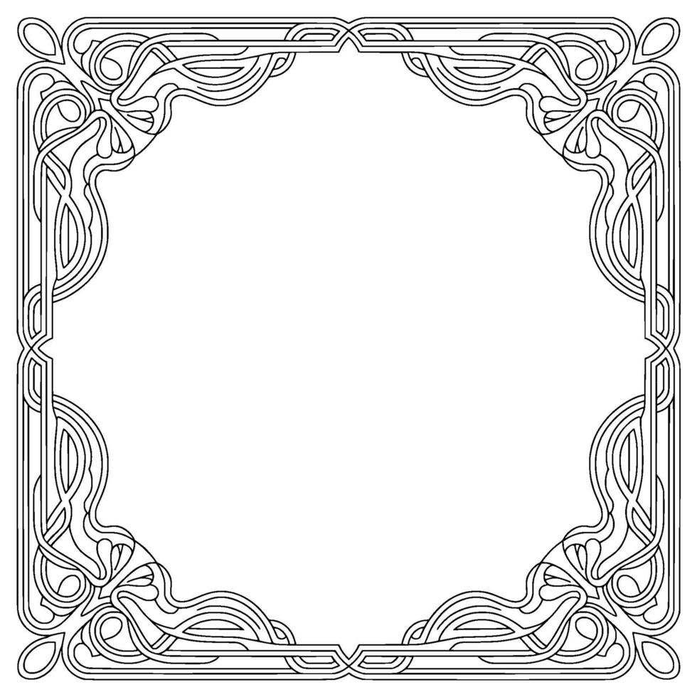 Art Nouveau Frame, Elegant Swirl , , White Background vector
