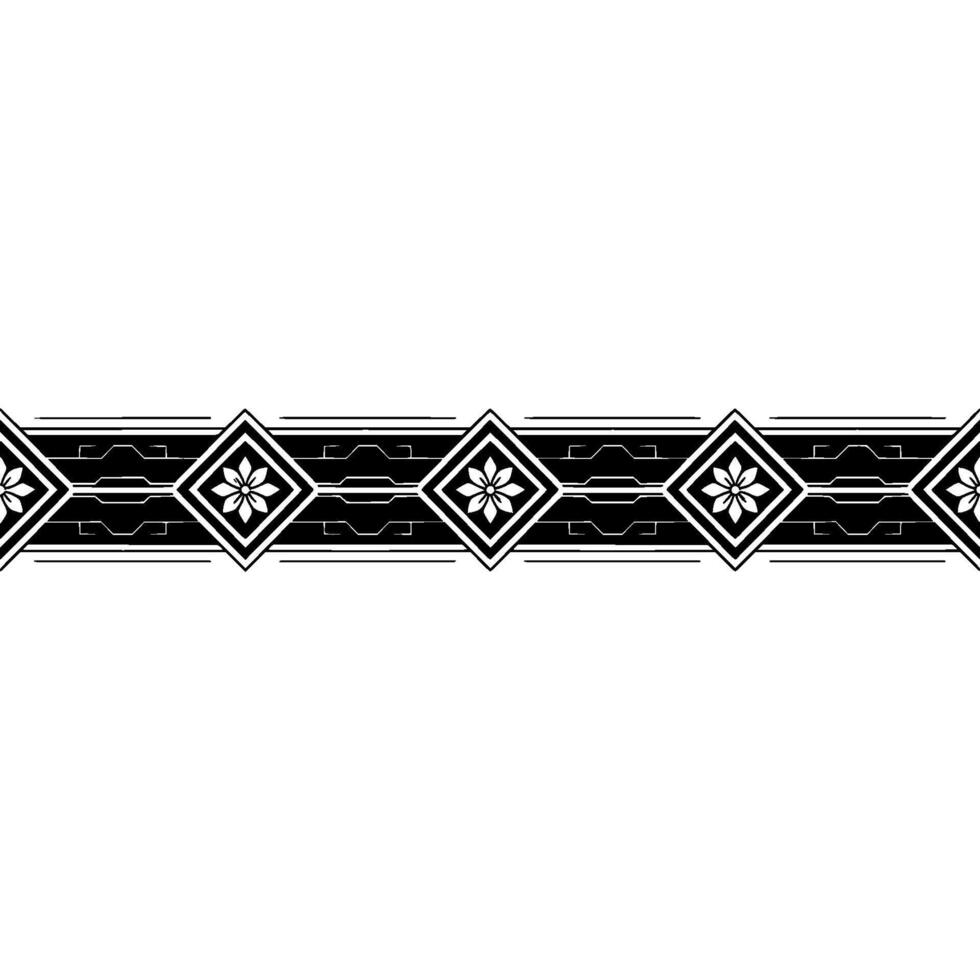 Geometric Black and White Border for Pattern Creation vector