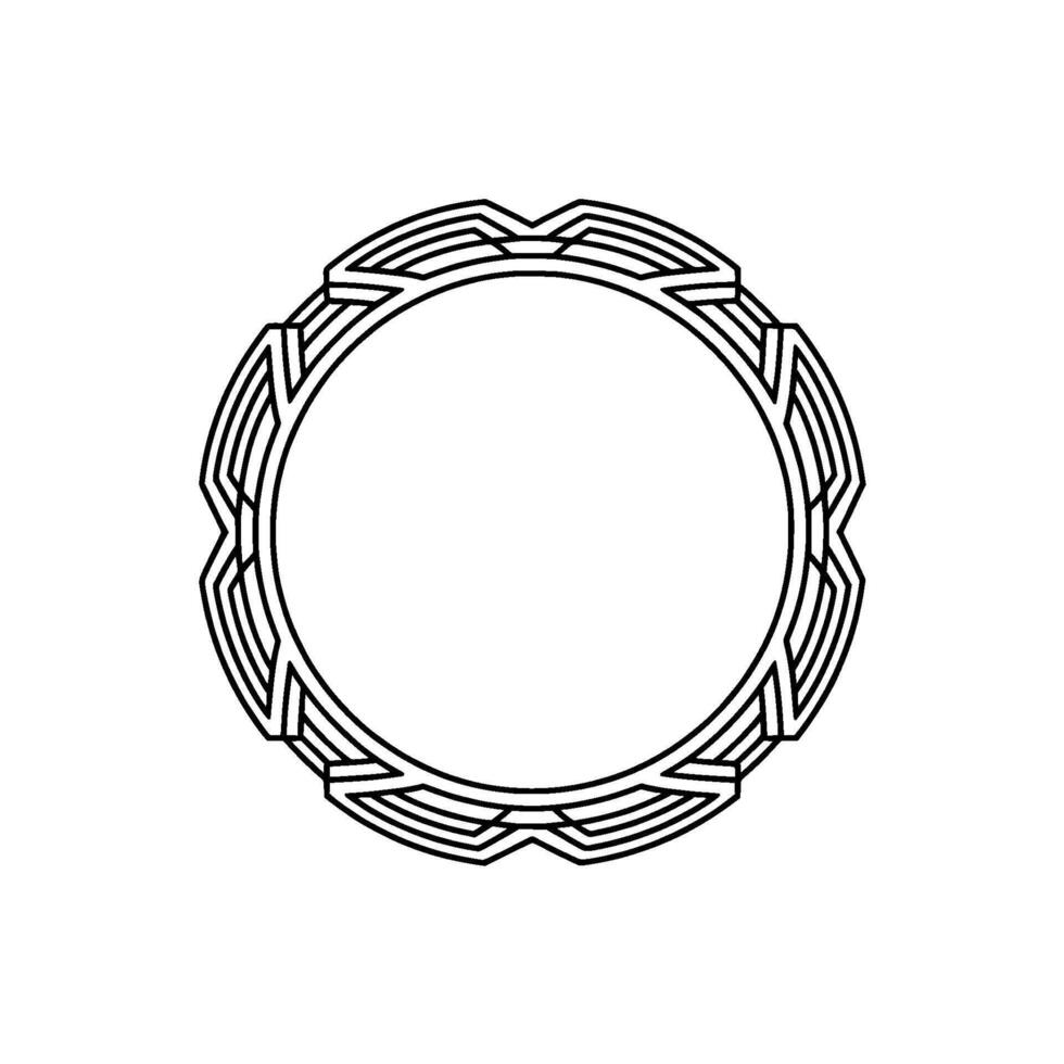 Geometric Circle Frame, Art Deco Style, Minimalist , Black and White vector