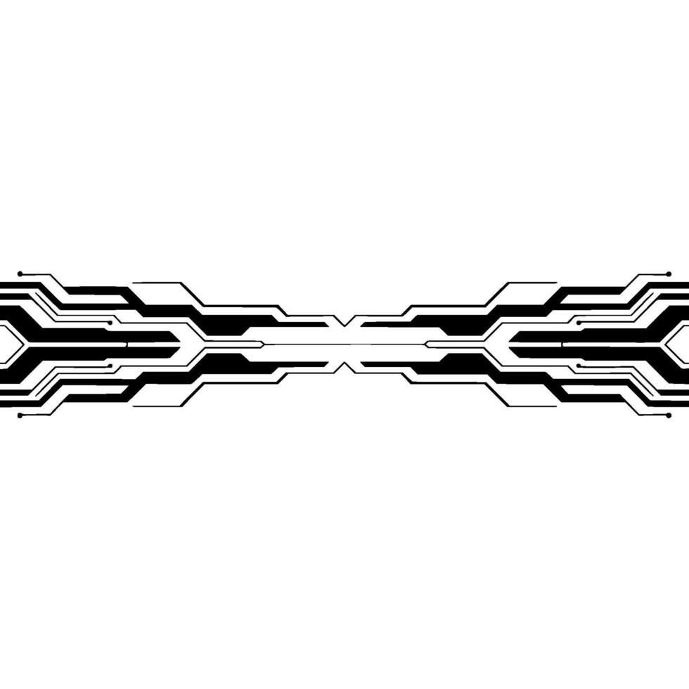 Abstract Tech Element Symmetrical Circuitry on White vector