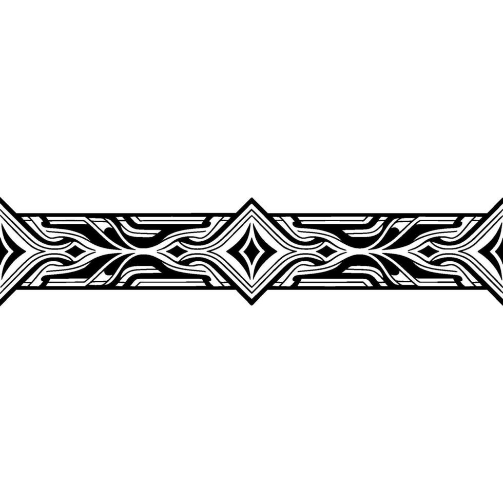 Art Deco Border , Black White Abstract on White Background vector