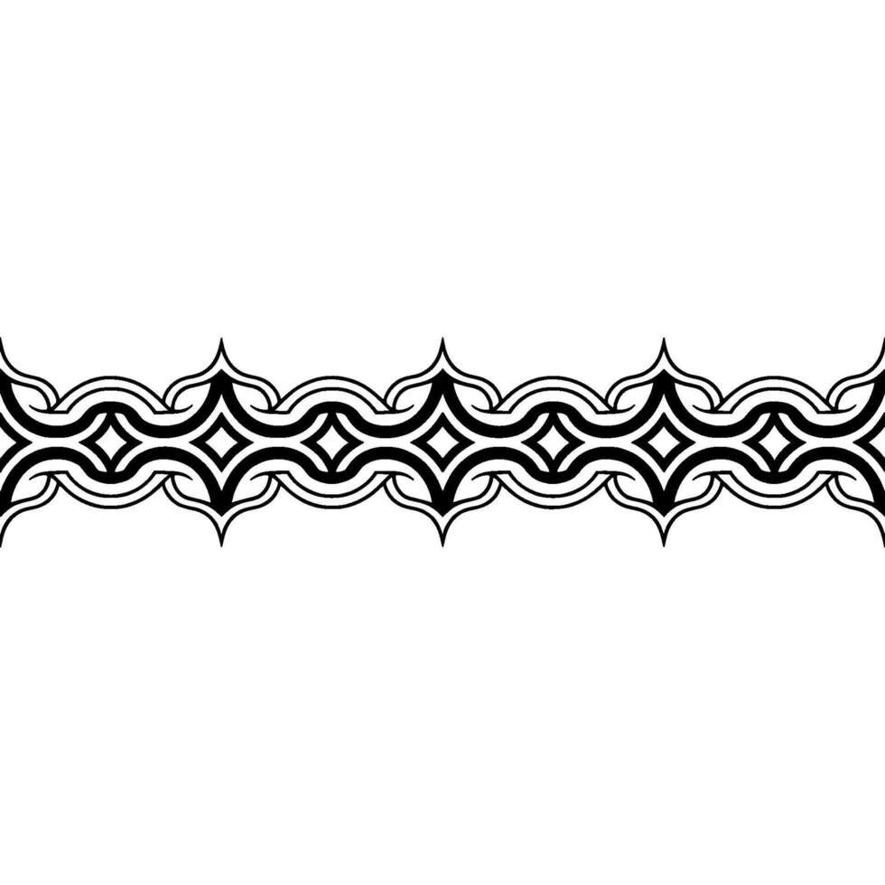 Black and White Geometric Border , Decorative Element, Illustration. vector