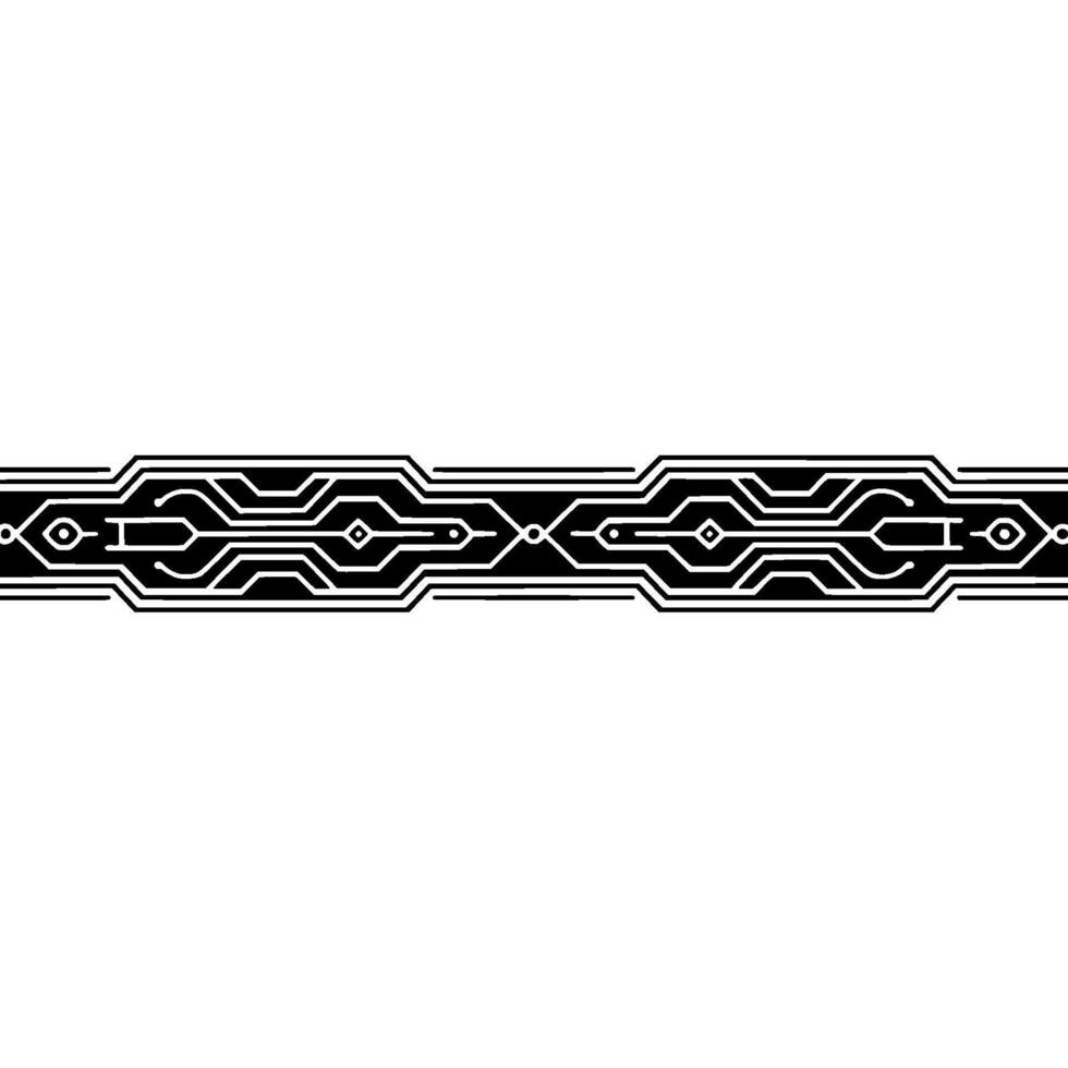 Abstract Circuitry Border Black and White Minimalist Tech vector