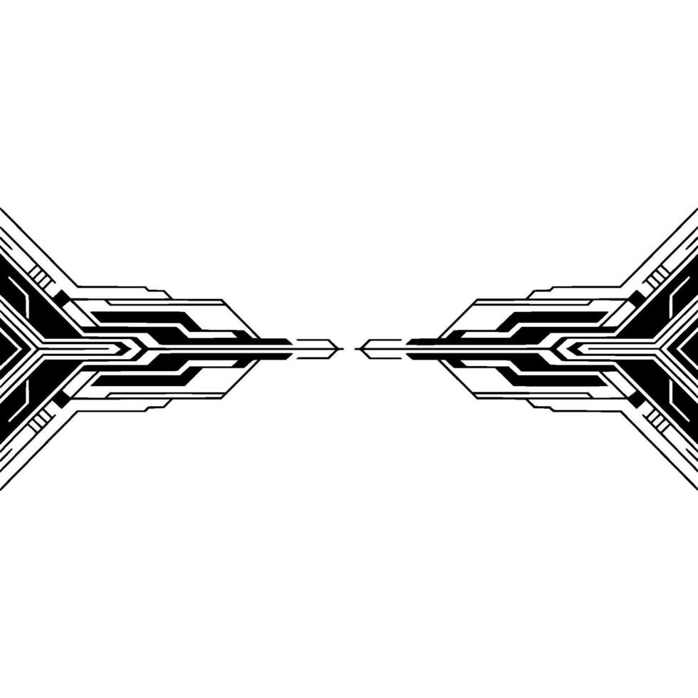 Abstract Black White Tech Element for Digital Interfaces, Backgrounds vector