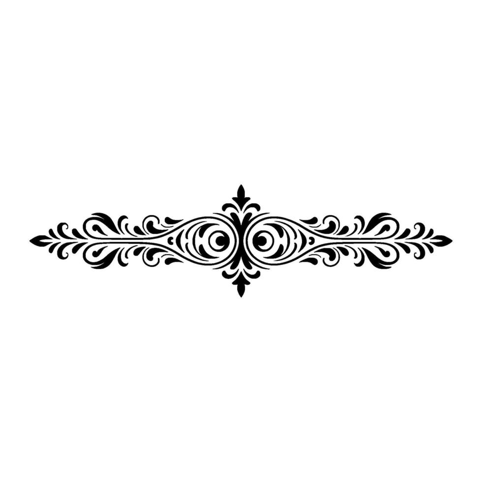 Elegant Black Ornamental Border , Flourishes on White vector