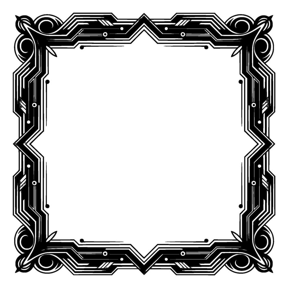 Art Deco Frame With Geometric , Elegant Border, Illustration vector