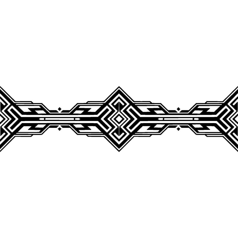 Geometric Patterned Border in Black and White on White Background vector