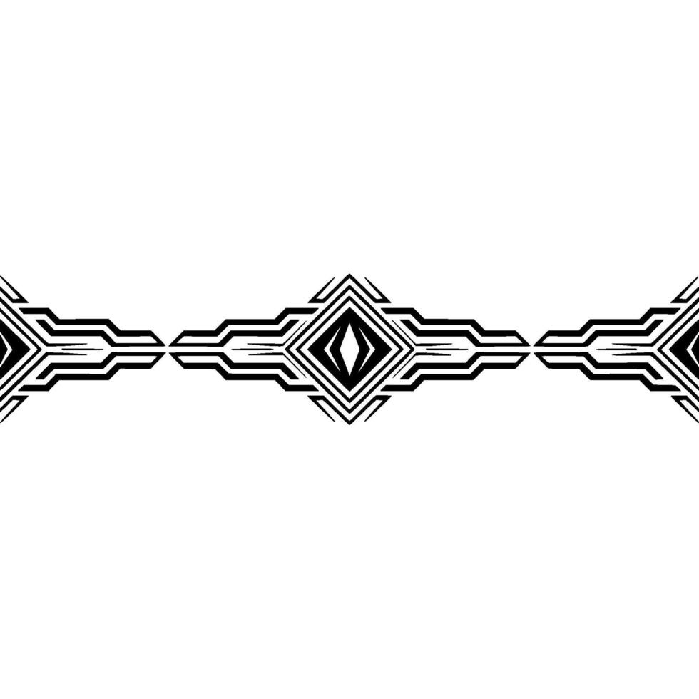 Geometric Black Pattern on White Art Deco Style, Border vector