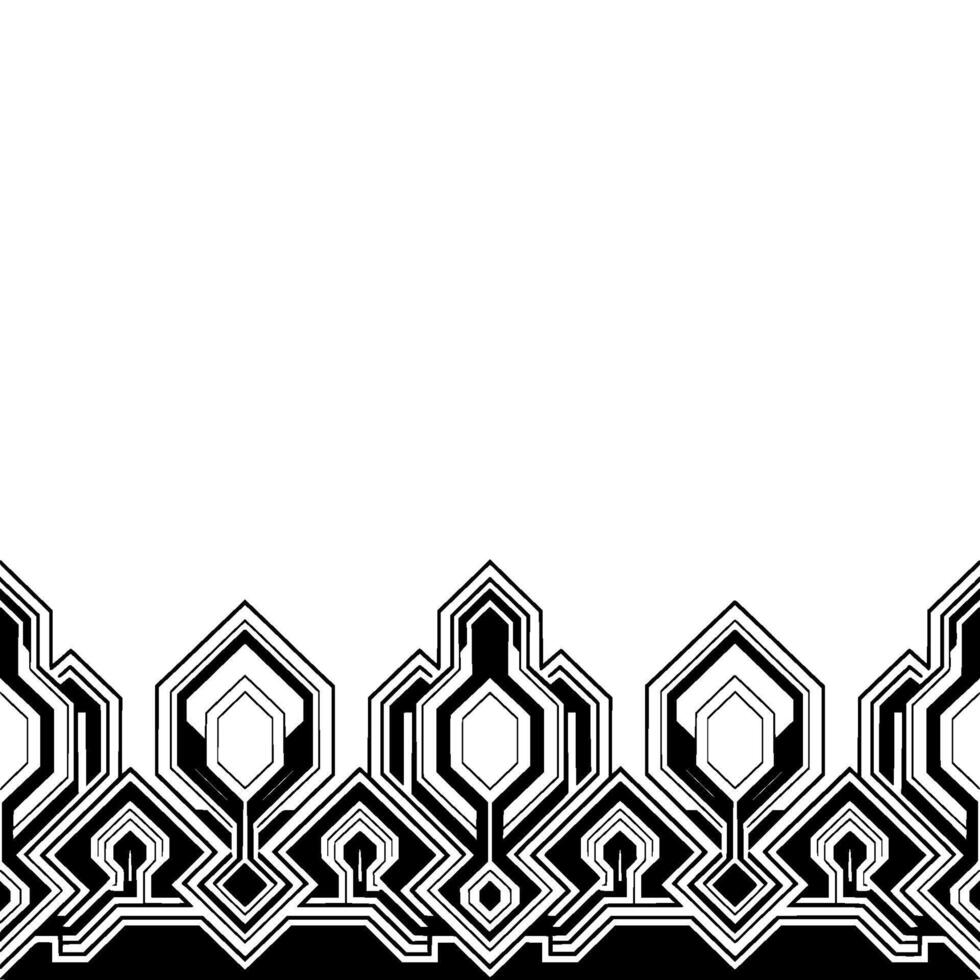 Geometric Patterned Border in Black and White Art Deco Style vector