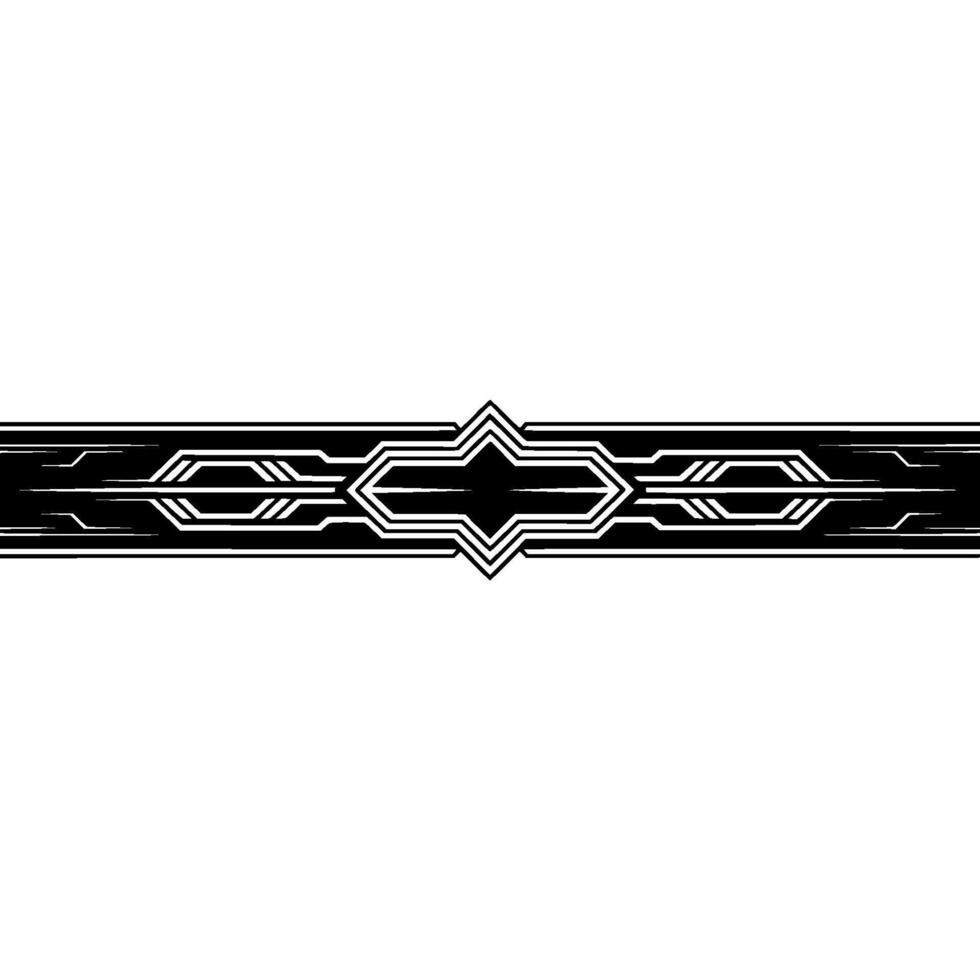 Geometric Black White Element Futuristic Border, Ornament vector