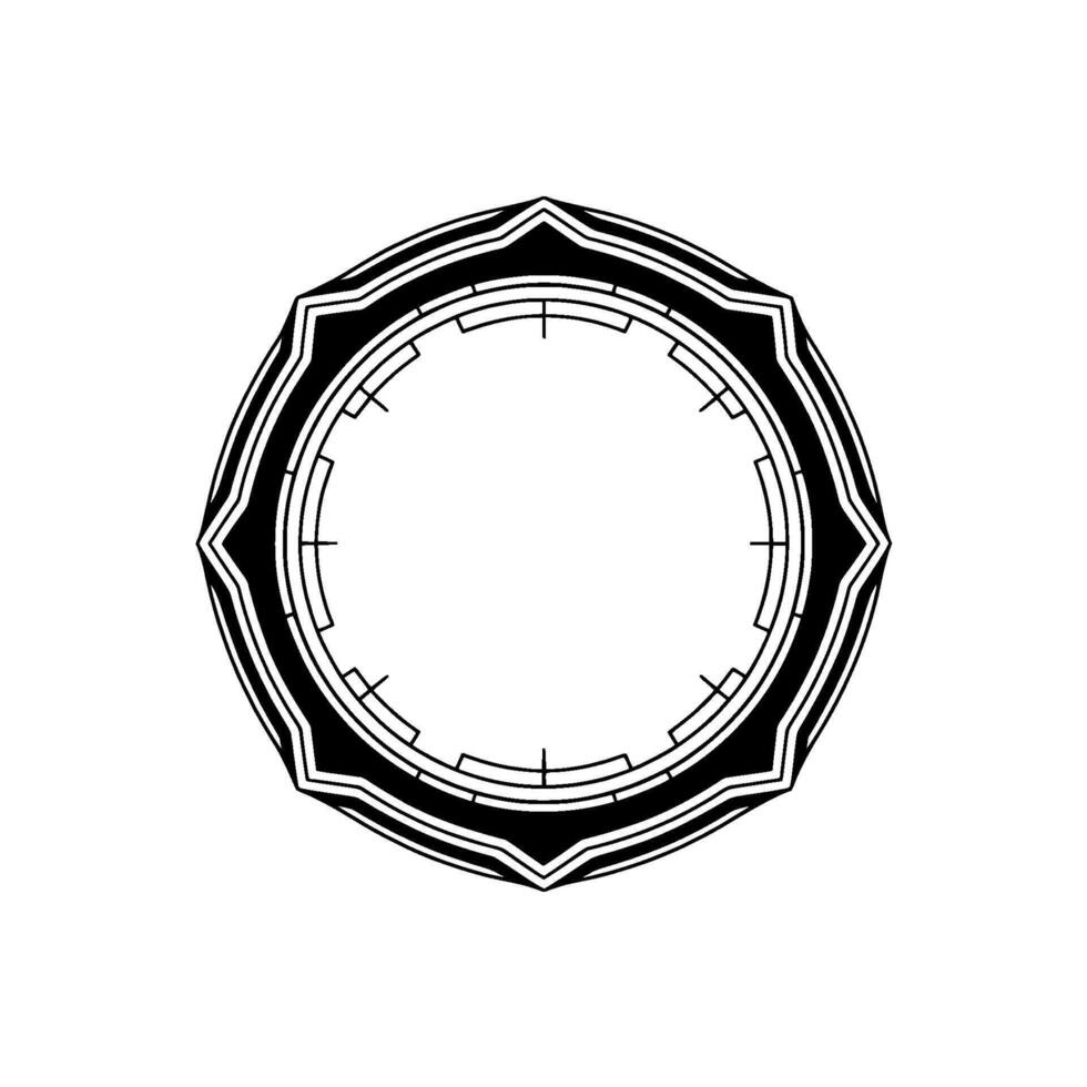 Geometric Circular Frame, Abstract Black and White , Minimalist Decor vector