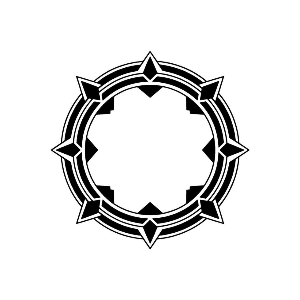 Minimalist Geometric Starburst Circle Frame vector