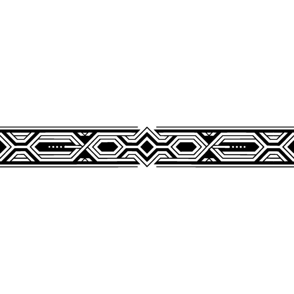 Geometric Ornament Black and White Repeating Pattern on White Background vector