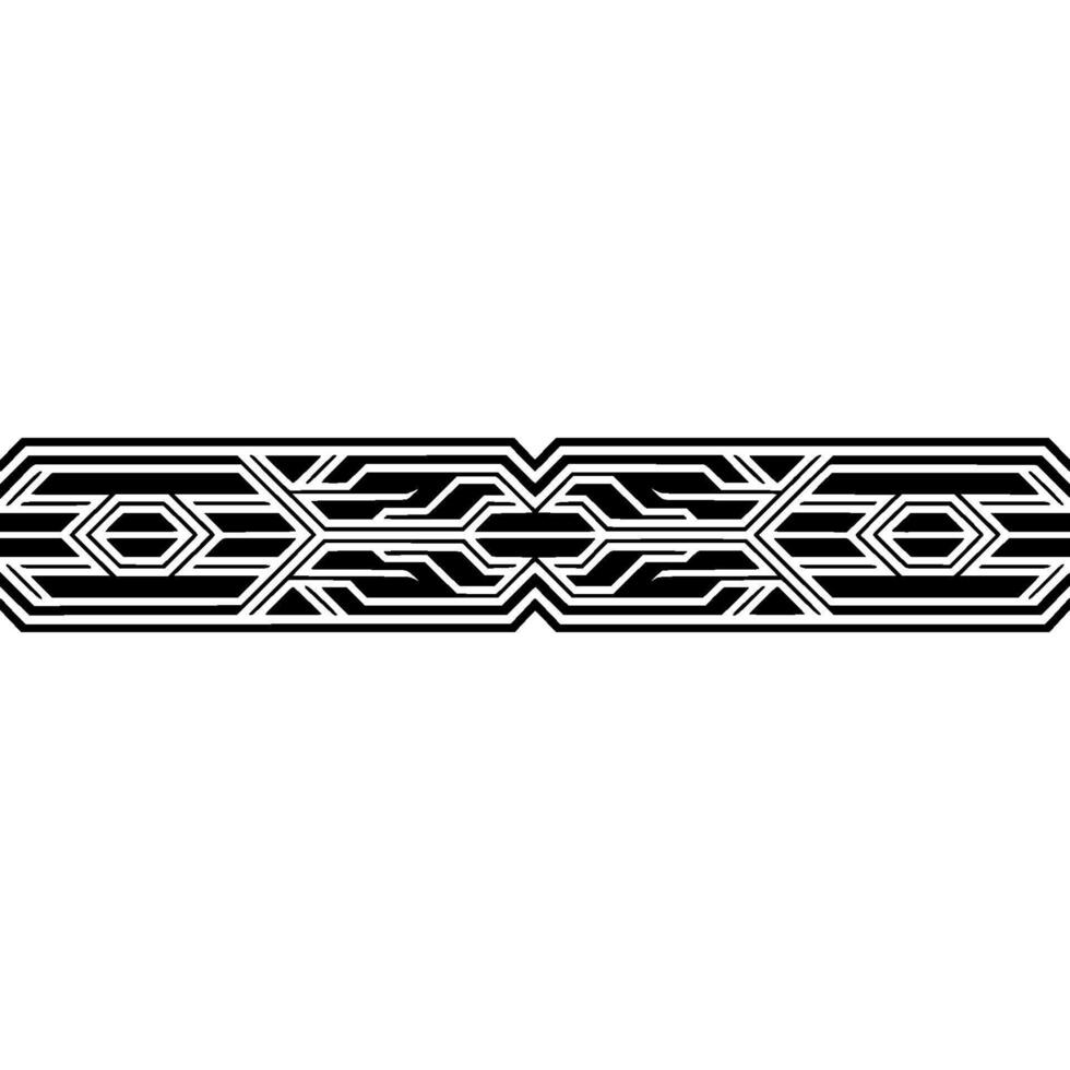 Geometric Tech Border, Black Lines on White, Minimalist Pattern vector