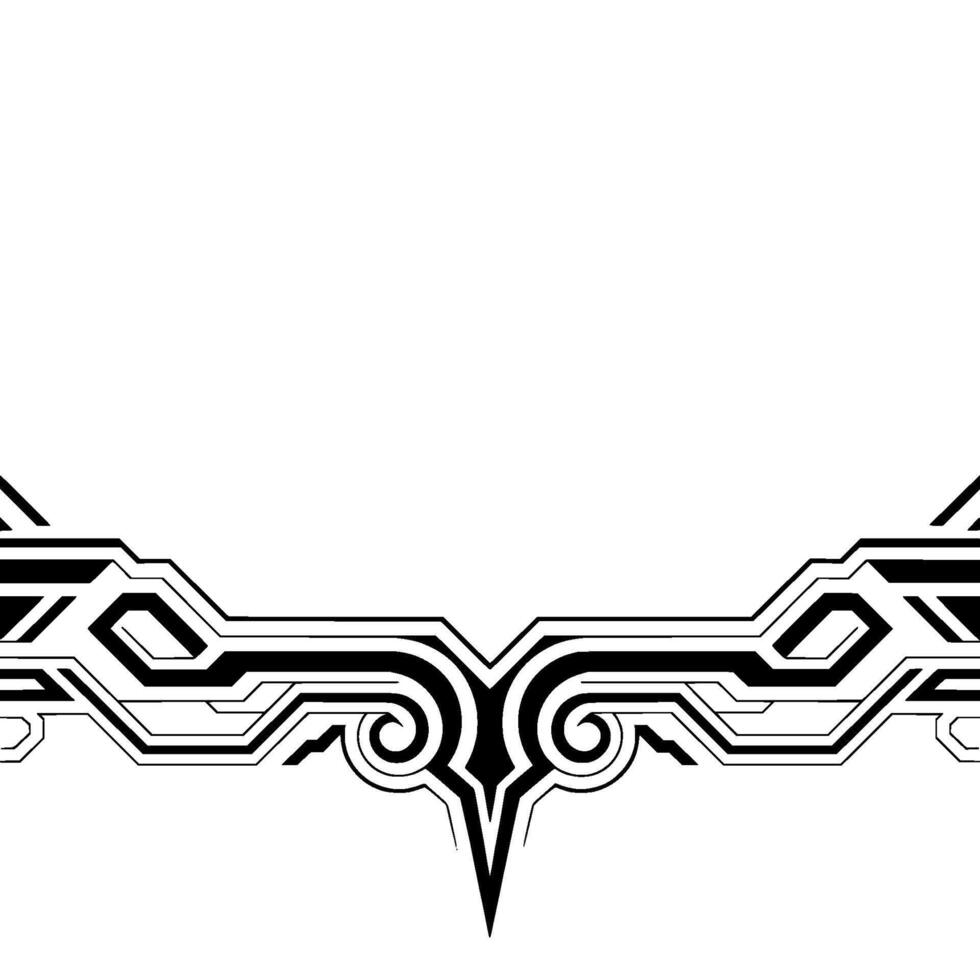 Geometric Abstract Border, Cyberpunk Style, Minimalist vector