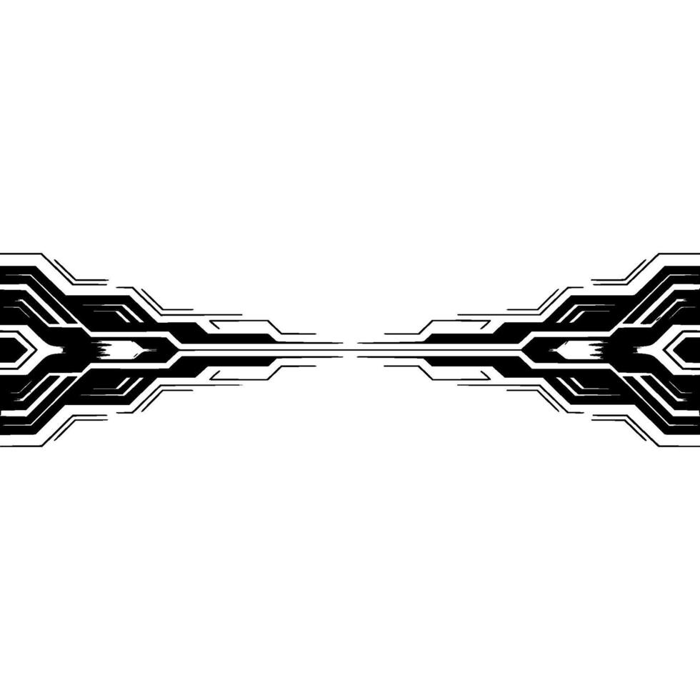 Abstract Tech , Symmetric Digital Circuitry on White Background vector