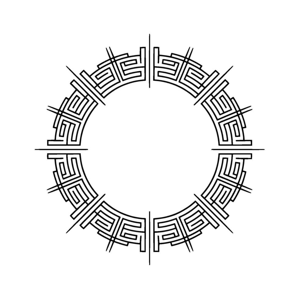 Minimalist Geometric Circular Frame With Linear Pattern vector
