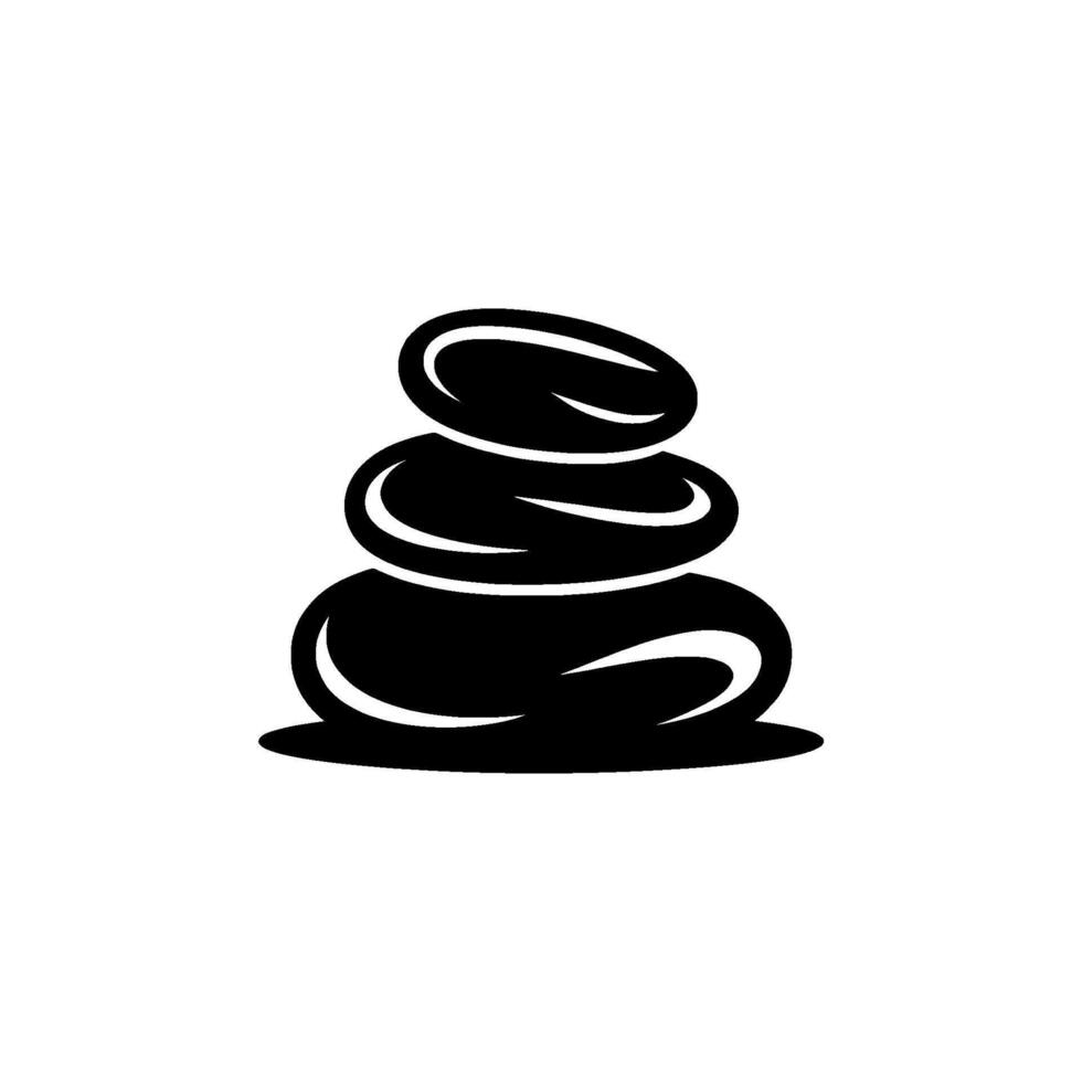 Black and White Stacked Stones Serenity, Spa, Wellness vector