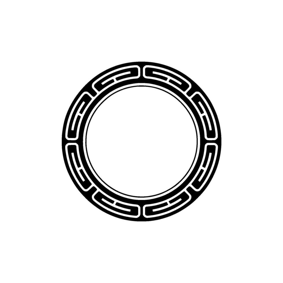 Geometric Circular Frame Minimalist Black and White vector