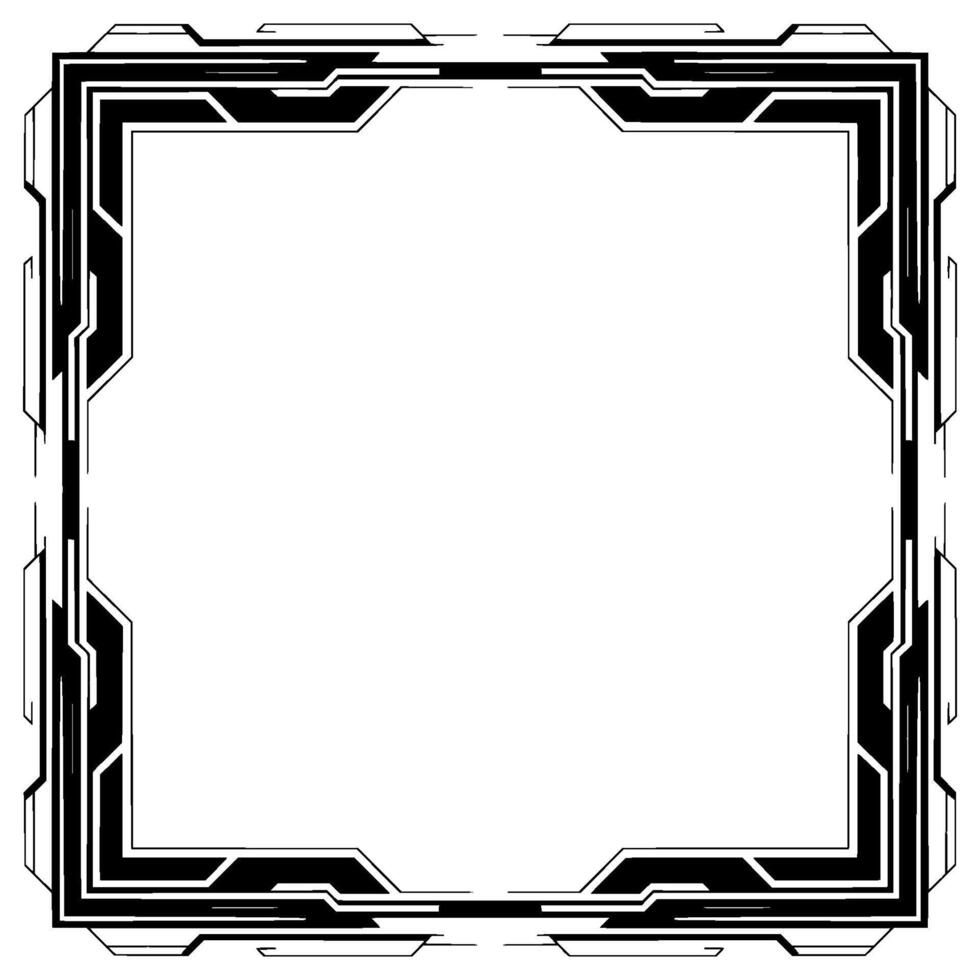 Futuristic Tech Frame Modern Border vector