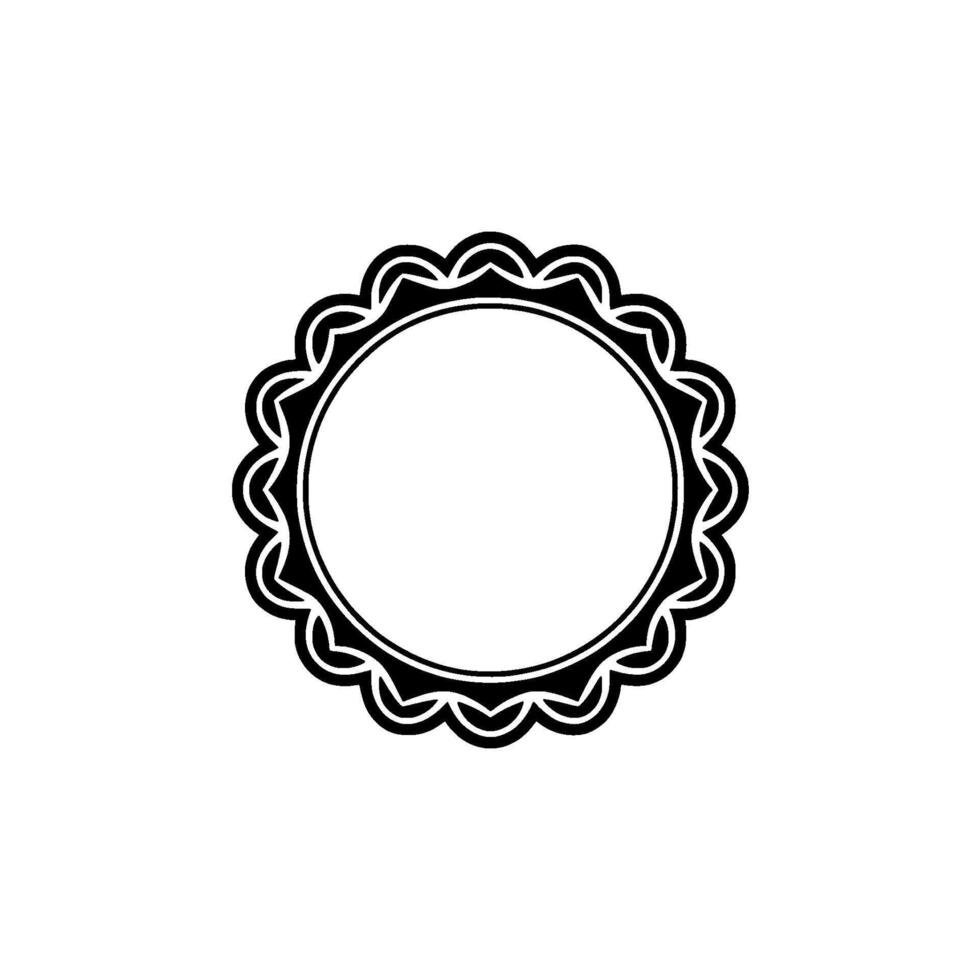 Elegant Black White Circular Frame Element vector