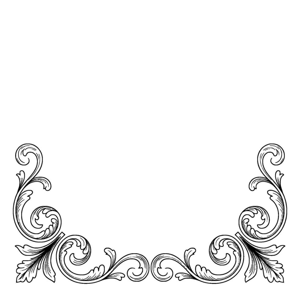 Elegant Baroque Corner Flourish, Decorative Frame vector