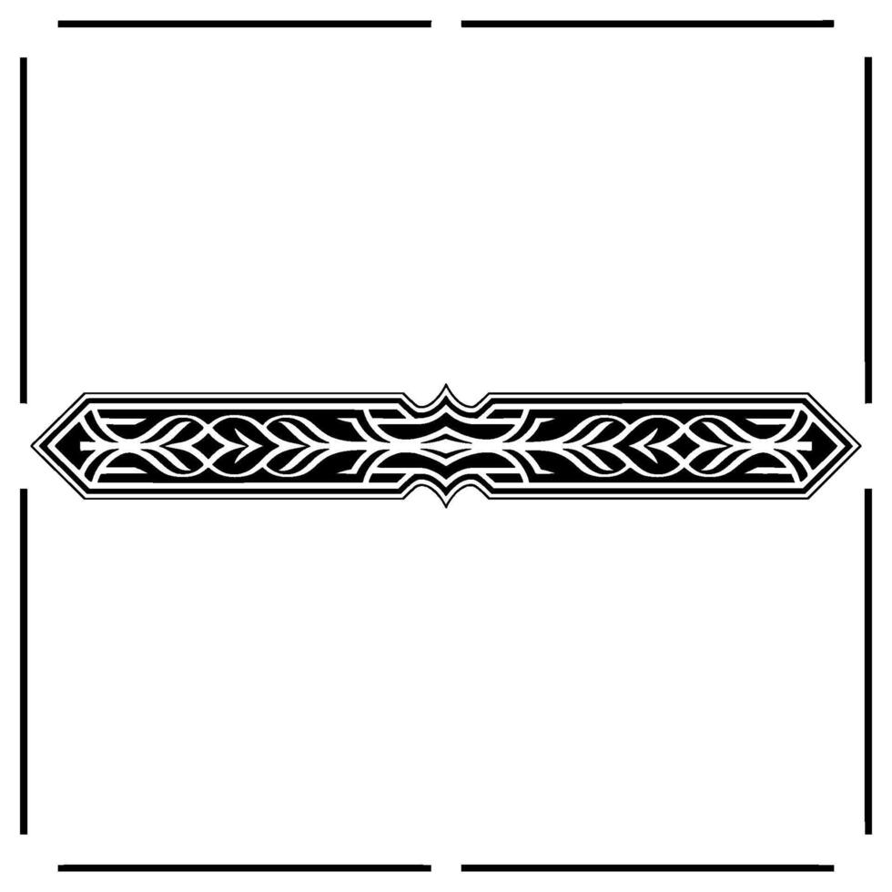 Ornamental Border With Frame Black and White vector