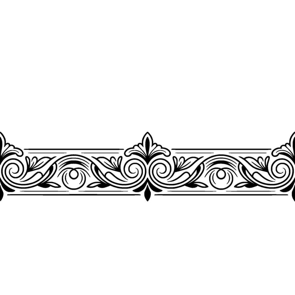 Elegant Black Flourish Border on Gradient Background Decorative Element vector