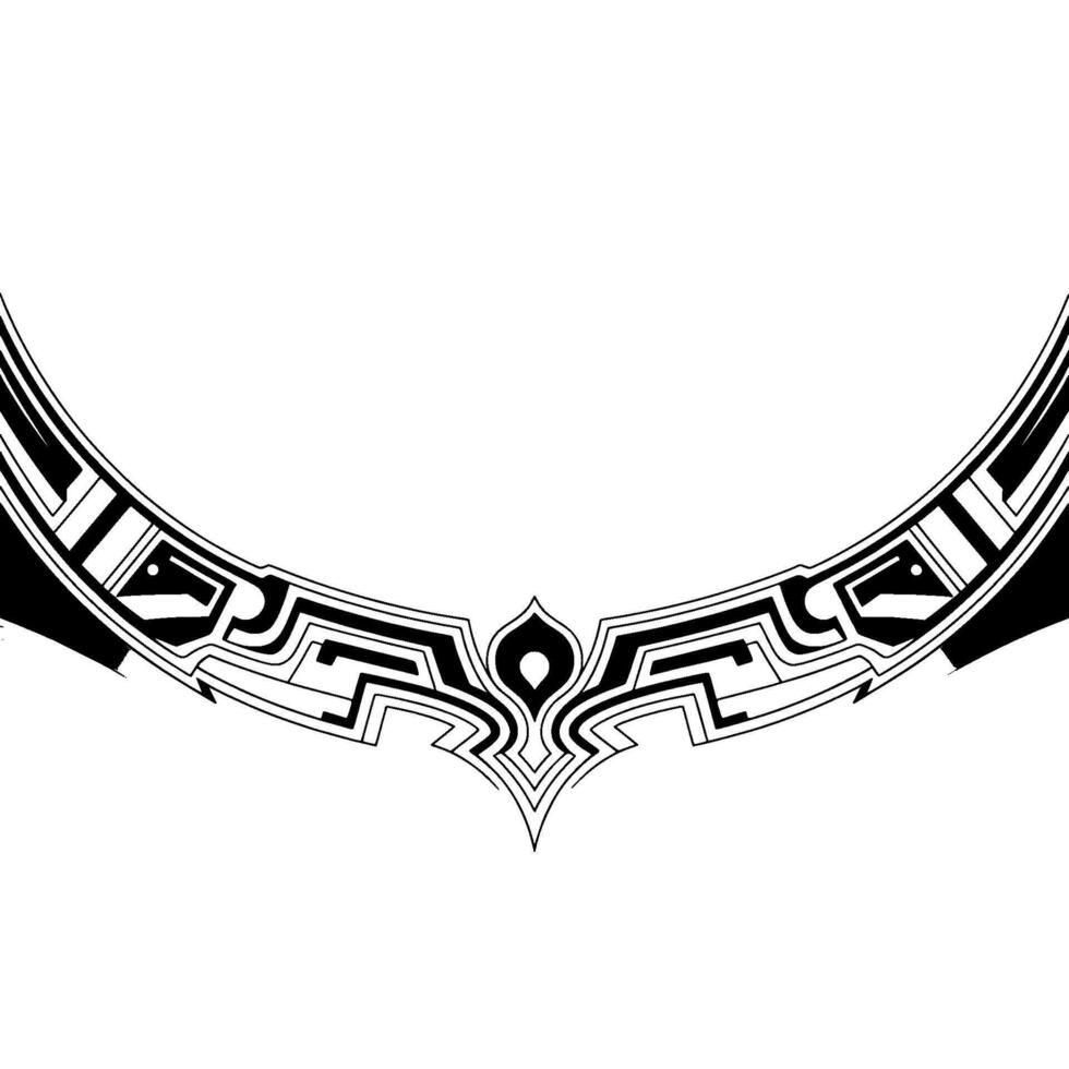 Geometric Tattoostyle Border in Black and White, Space for Text vector