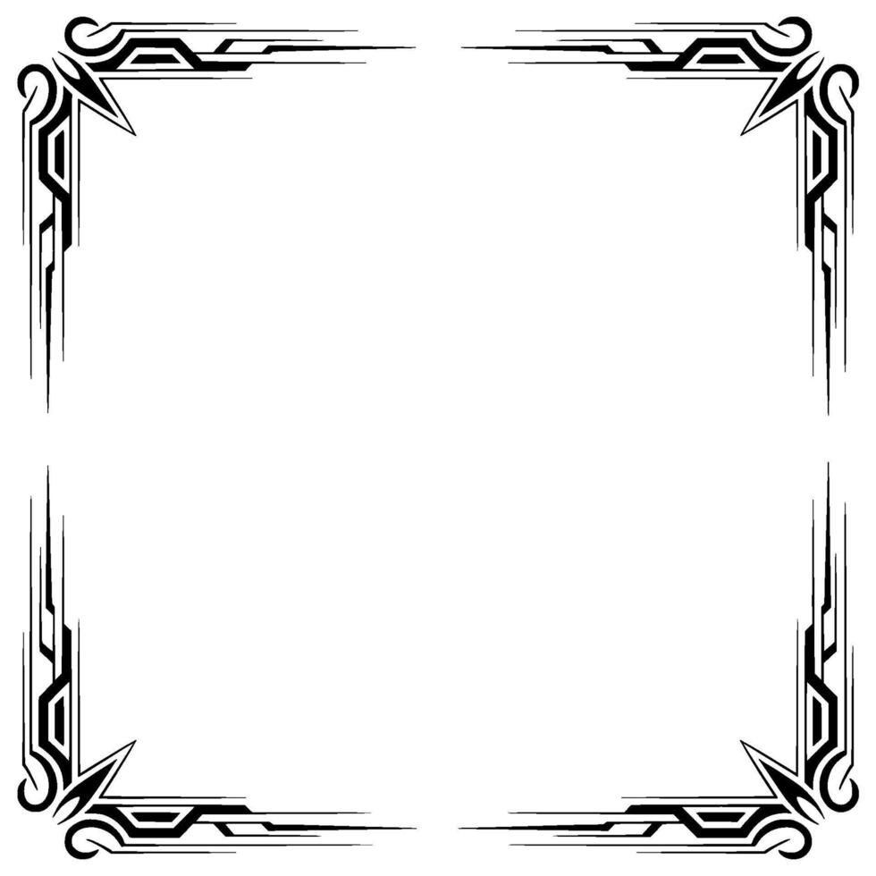 Geometric Corner Frame Black and White vector