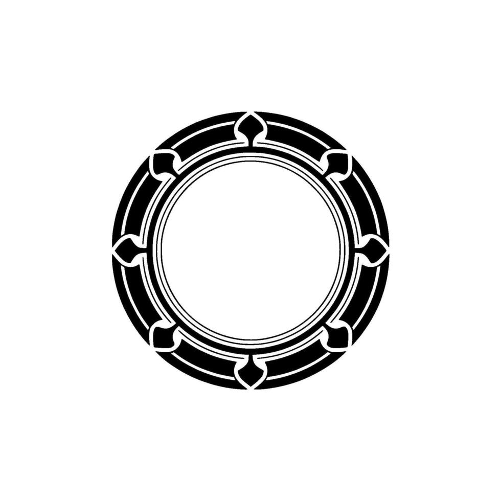 Geometric Ornamental Frame, Black and White, Minimalist vector