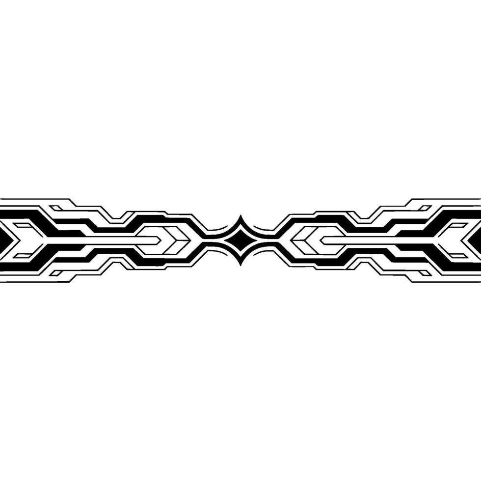 Geometric Tech Element, Black and White Abstract Border vector