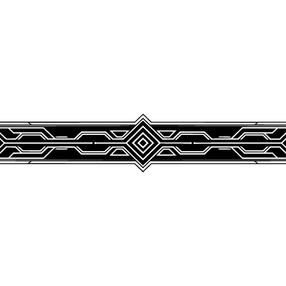 Minimalist Techy Geometric Border Black and White on White vector