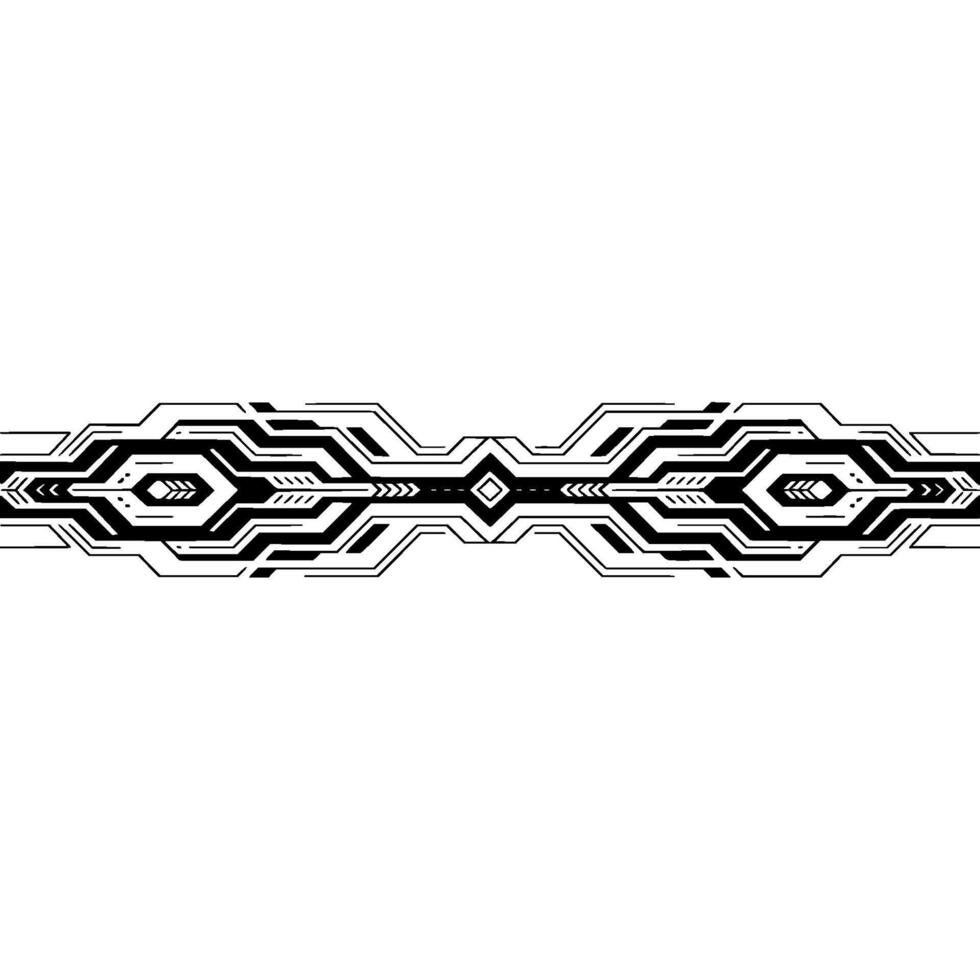 Futuristic Tech Border Geometric Line Art on White vector