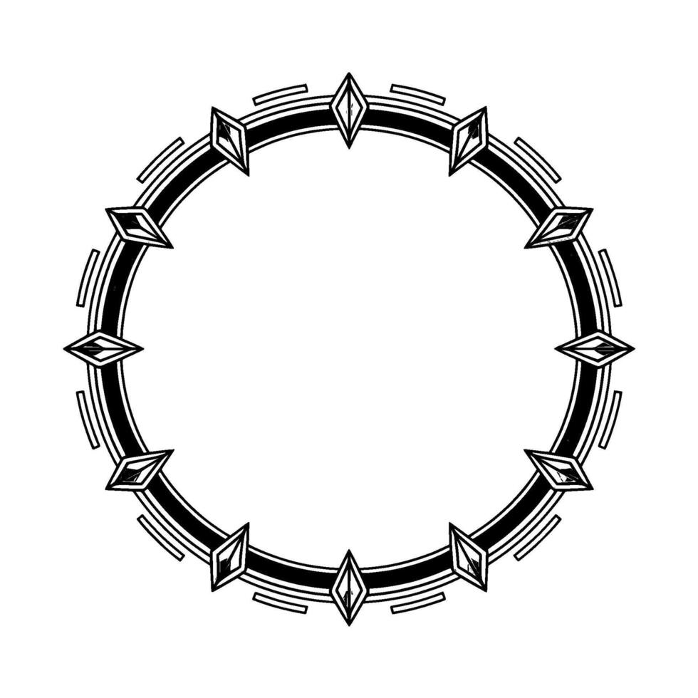 Geometric Circle Frame, Art Deco Style, Elegant vector