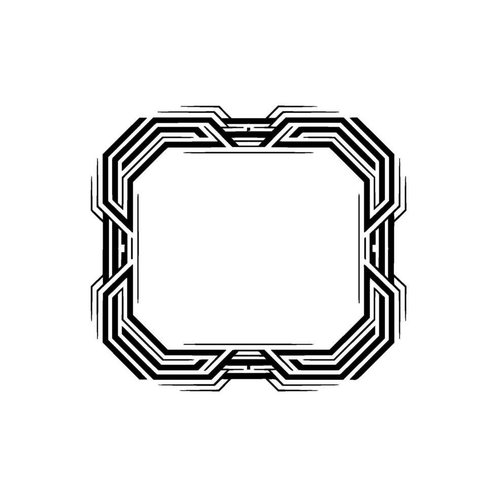 Geometric Frame Abstract Black and White Illustration vector