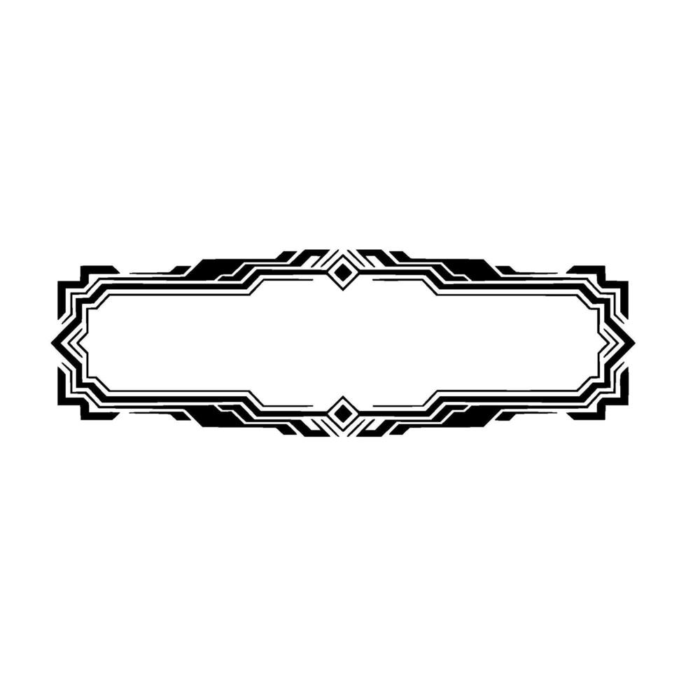 Modern Art Deco Frame, Black White Geometric vector