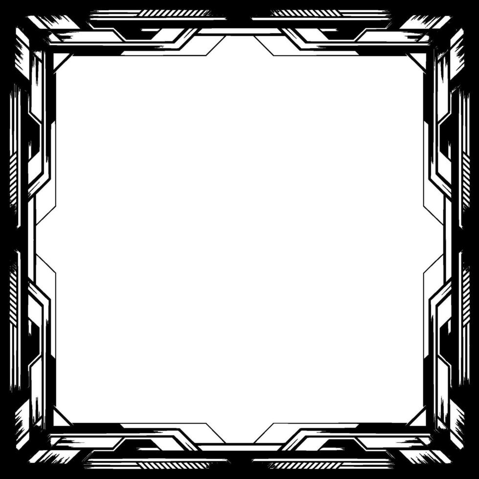 Futuristic Tech Frame Border Geometric With Empty Space for Text vector