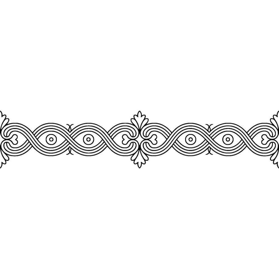 Elegant Black White Ornamental Border , Geometric Pattern vector