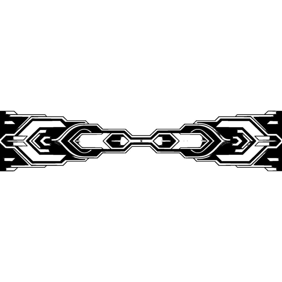 Futuristic Tech Stripe , Geometric Silver Black Border, Digital Concept vector