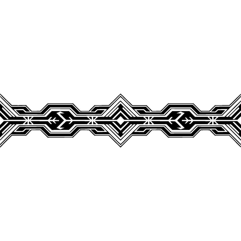 Geometric Abstract Border Black White Pattern on Gradient Background vector